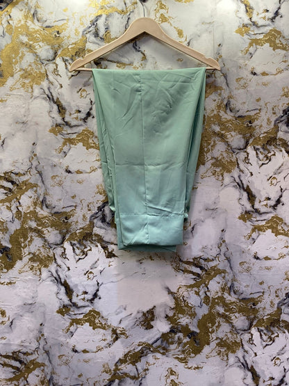 3 Piece - Pure Embroidered Bamber Chiffon Light MINT - GREEN  Suit AN-0003