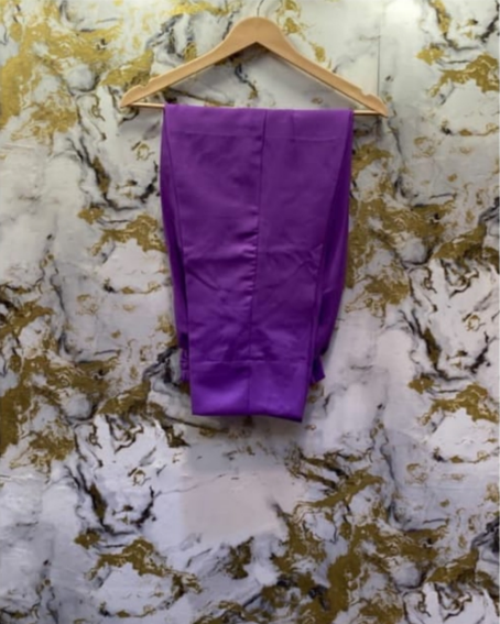 3 Piece - Pure Embroidered Bamber Chiffon ROYAL - Purple Suit AN-0025