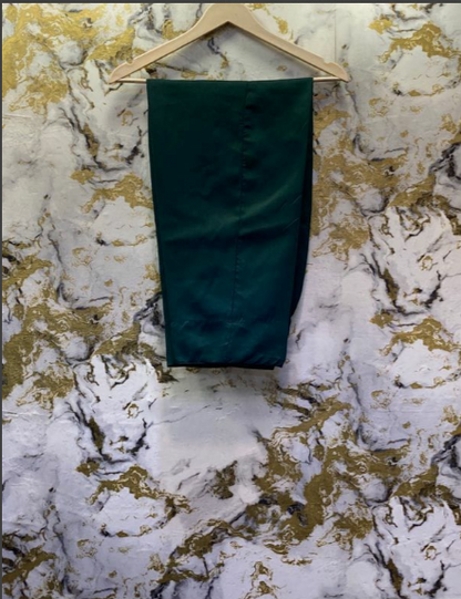 3 Piece - Pure Embroidered Bamber Chiffon DEEP - Green Suit AN-0023