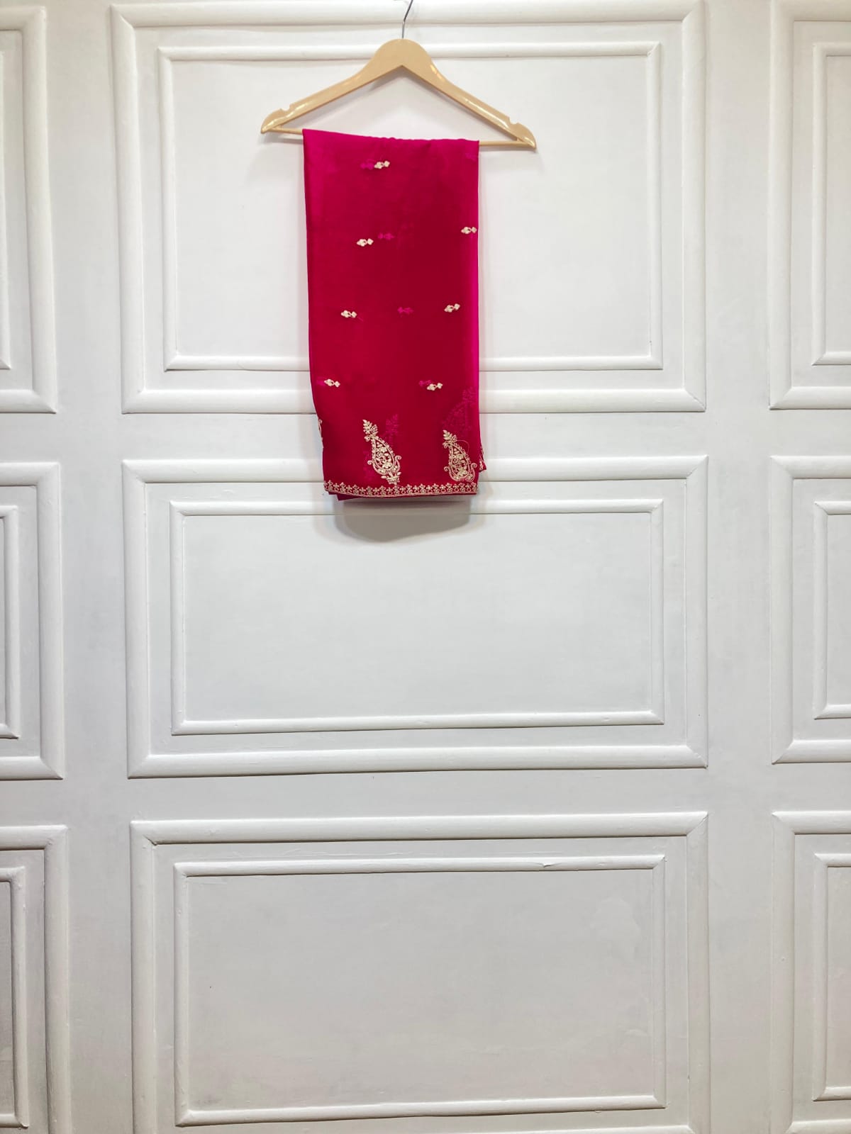 3 Piece - Pure Embroidered Bamber Chiffon GULAABI AN-0046