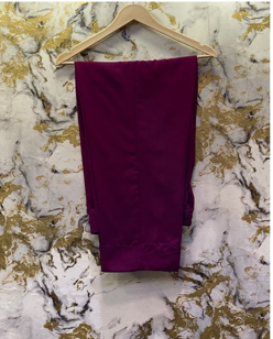 3 Piece - Pure Embroidered Bamber Chiffon DEEP - Purple (PLUM) Suit AN-0006