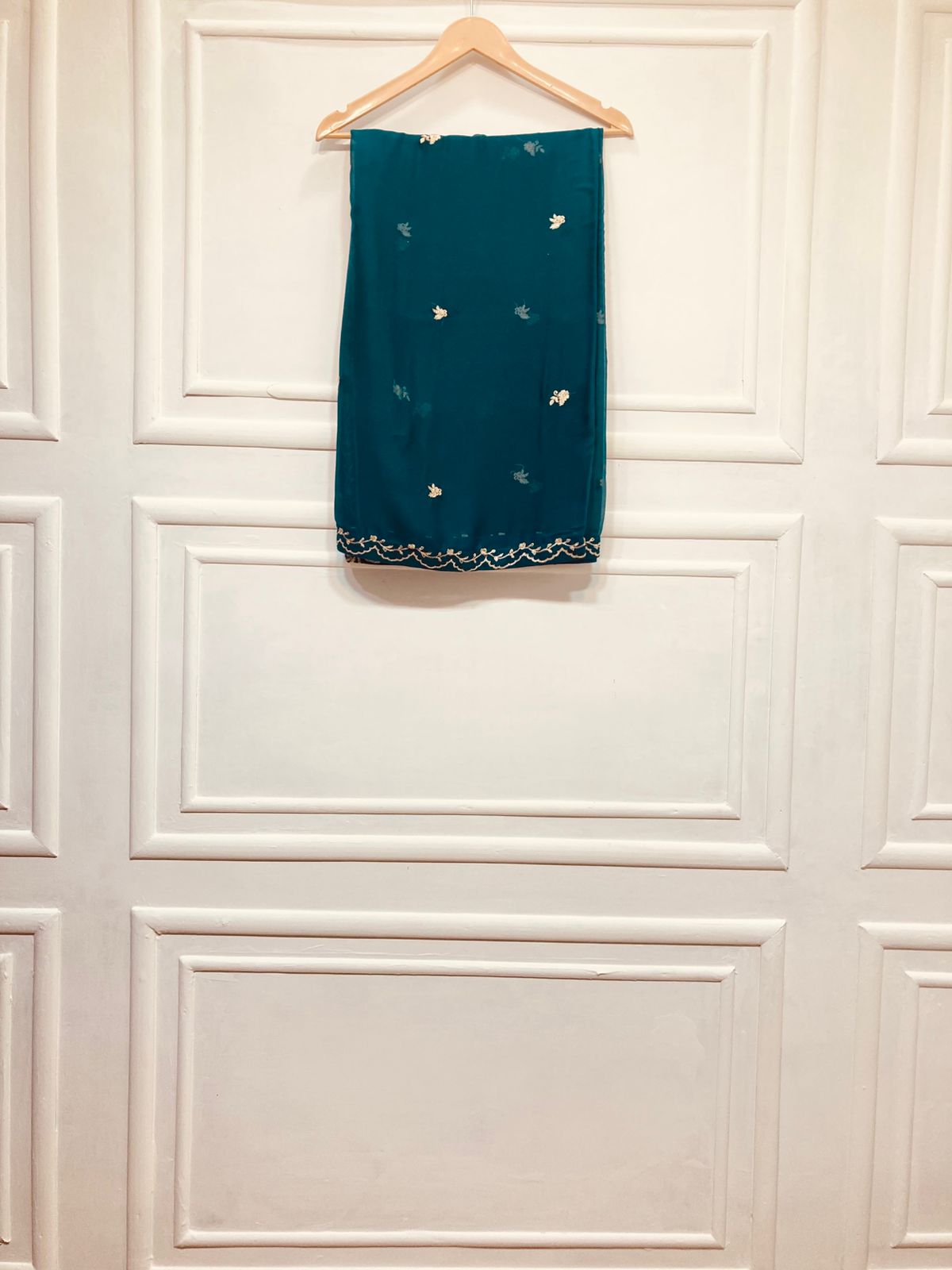 3 Piece - Pure Embroidered Bamber Chiffon DEEP - Purple Suit AN-0054