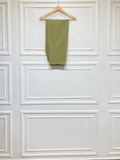 3 Piece - Pure Embroidered Bamber Chiffon DHAANI - GREEN Suit AN-0055