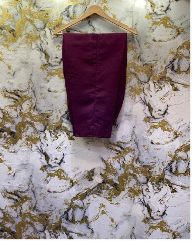 3 Piece - Pure Embroidered Bamber Chiffon DEEP - PLUM Suit AN-0002