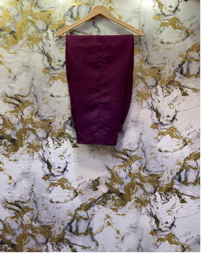 3 Piece - Pure Embroidered Bamber Chiffon DEEP - PLUM Suit AN-0002